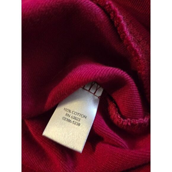 Christopher & Banks Women's Red 3/4 Sleeve 100% Cotton Zip Jacket Size Medium - Picture 4 of 5